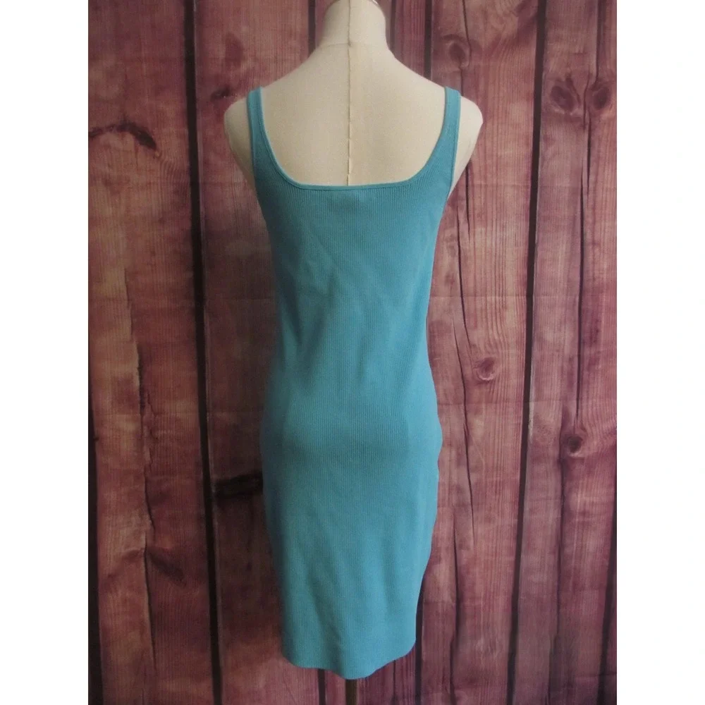 J.Crew Women's Mini Sweater Dress Vivid Lagoon Ribbed Bodycon Sleeveless Size M